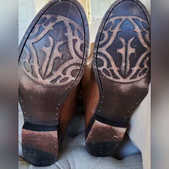 FRYE MELISSA LOGO KNEE HIGH LEATHER BOOTS 9.5B EEUC With BOX! - Picture 11 of 16